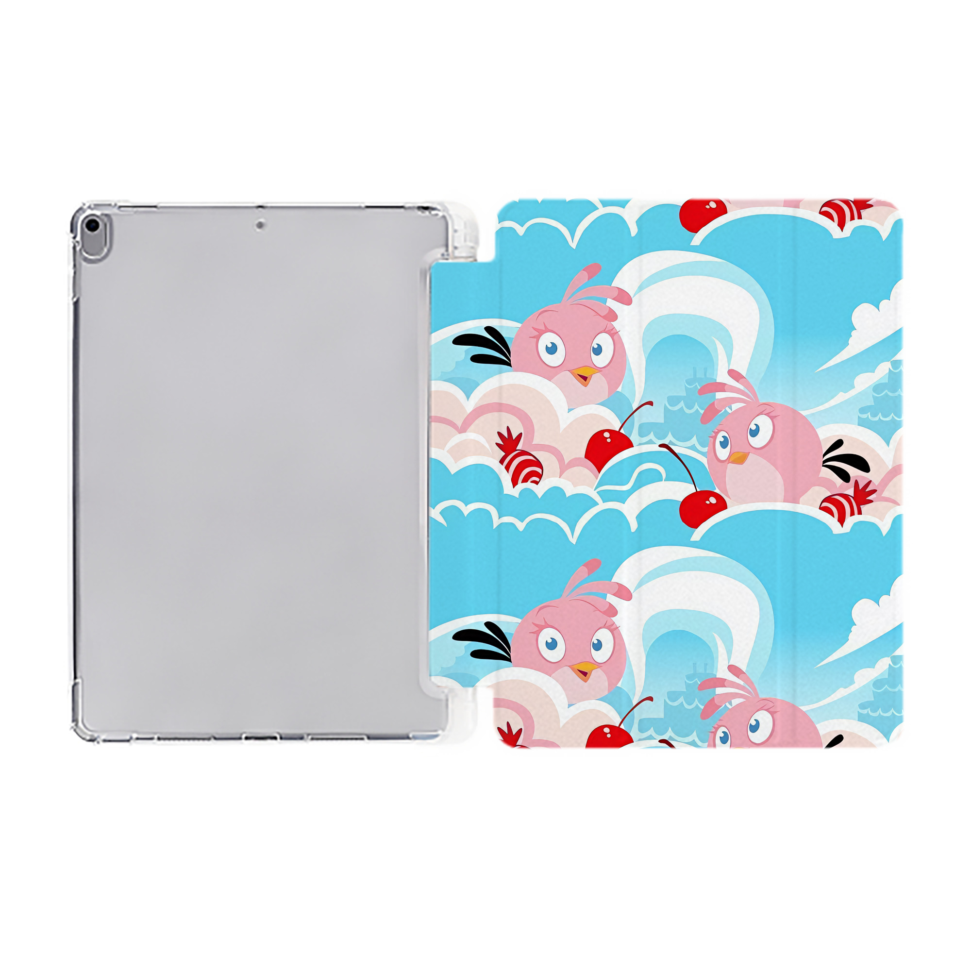 （画像用） Angry Birds アングリーバード IPad ケース ペン収納付き 三つ折りスタンド PUレザー×シリコン 対応機種9.5/10.5/10.9インチ